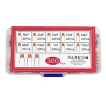 Conjunto De Capacitores Cerâmicos 100nF 10pF 300pcs Não Polarizados 50V Componente De Inserção