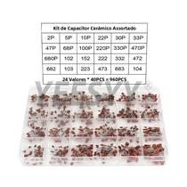 Conjunto De Capacitores Cerâmicos Sortidos 2pF-0.1uF 960pcs 300pcs Componentes Eletrônicos Kit DIY