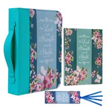 Conjunto de capas bíblicas em couro PU floral Faithful Hers para mulheres