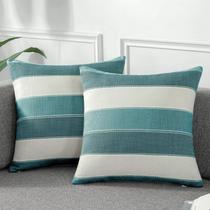 Conjunto de capas de almofada Amhoo Farmhouse Stripe Check 50x50cm Conjunto de capas de almofada Amhoo Farmhouse Stripe Check 50x50cm