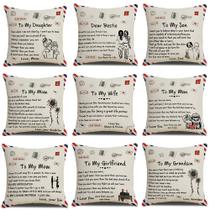 Conjunto de capas de almofada com 9 citações inspiradoras decorativas de linho