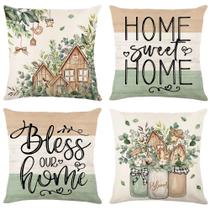 Conjunto de capas de almofadas Granila Farmhouse Spring 50x50cm, 4 unidades
