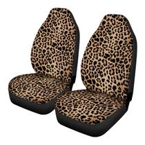 Conjunto de capas de assento dianteiro de carro com estampa de leopardo moderna ADDMOS