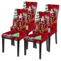 Conjunto de capas de cadeira SearchI Christmas Stretch Xmas, conjunto de 4 Conjunto de capas de cadeira SearchI Christmas Stretch Xmas, conjunto de 4