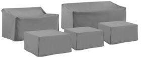 Conjunto de capas de móveis de pátio Crosley Waterproof de 5 peças cinza Conjunto de capas de móveis de pátio Crosley Waterproof de 5 peças cinza