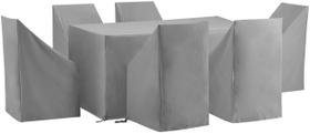 Conjunto de capas de móveis de pátio Crosley Waterproof de 7 peças cinza Conjunto de capas de móveis de pátio Crosley Waterproof de 7 peças cinza