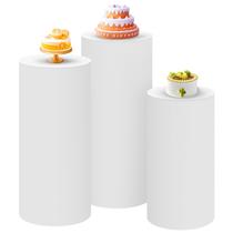 Conjunto de capas de pedestal cilíndrico SaitiMade White (3 unidades)