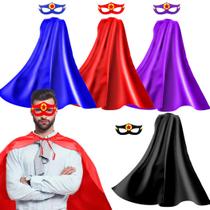 Conjunto de capas de super-heróis iRoleWin para adultos com máscaras, pacote com 4 Conjunto de capas de super-heróis iRoleWin para adultos com máscaras, pacote com 4