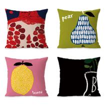 Conjunto de capas de travesseiro Pop Art Fruit 35x35cm Conjunto de 4 misturas