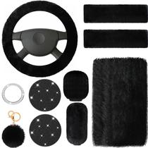 Conjunto de capas de volante Frienda Fluffy Steering Wheel para acessórios de carro Conjunto de capas de volante Frienda Fluffy Steering Wheel para acessórios de carro