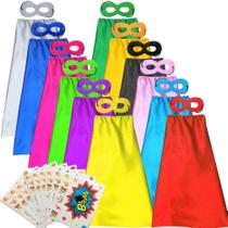 Conjunto de capas e máscaras de super-heróis ADJOY para crianças - 12 conjuntos Conjunto de capas e máscaras de super-heróis ADJOY para crianças - 12 conjuntos