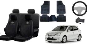 Conjunto de Capas Etios 12-16: Couro Premium + Volante