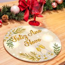 Conjunto de Capas para Sousplat Kit 2 ou 4 Unidades Tema Feliz Ano Novo Réveillon Decoração de Mesa