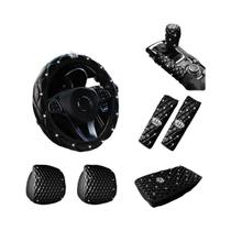 Conjunto De Capas Para Volante Diamond Crown Em material sintético, Com Almofada Para Apoio De Braço, - MEIKAXIU Conjunto De Capas Para Volante Diamond Crown Em material sintético, Com Almofada Para Apoio De Braço, - MEIKAXIU