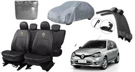 Conjunto de Capas Premium Clio 12-18 + Capa de Cobrir + Limpador de Parabrisa Eficiente