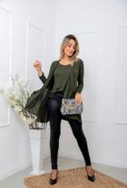 Conjunto de cardigan com regata