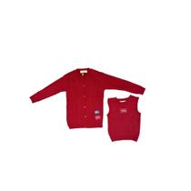 Conjunto de Cardigan Vermelho