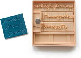 Conjunto de carimbos alfabéticos em script De90sCrafts 12 mm minúsculas