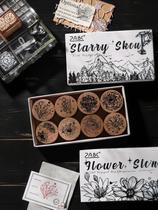 Conjunto de carimbos de borracha e madeira com flores, carimbos florais fofos para fazer cartões, 8 carimbos pequenos de plantas em borracha para journaling e artesanato Conjunto de carimbos de borracha e madeira com flores, carimbos florais fofos para fazer cartões, 8 carimbos pequenos de plantas em borracha para journaling e artesanato