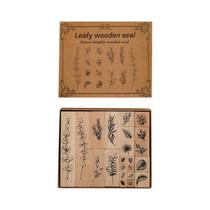 Conjunto De Carimbos De Madeira Com Folhas Naturais E Flores, 30 Peças, Yoofun, Para Colagem, Diário