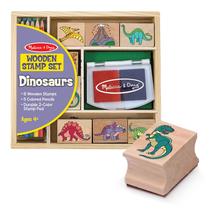 Conjunto de carimbos Melissa & Doug Dinosaurs com 8 carimbos e 5 lápis Conjunto de carimbos Melissa & Doug Dinosaurs com 8 carimbos e 5 lápis