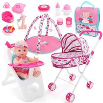 Conjunto de carrinho de bebê DeAO com acessórios de berçário Conjunto de carrinho de bebê DeAO com acessórios de berçário
