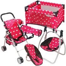 Conjunto de carrinho de bebê The New York Doll 18" rosa Conjunto de carrinho de bebê The New York Doll 18" rosa