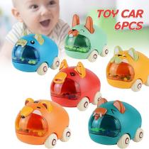 Conjunto de carros de brinquedo Cartoon Model Inertia, 6 peças para bebês com tração para trás Conjunto de carros de brinquedo Cartoon Model Inertia, 6 peças para bebês com tração para trás