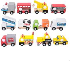 Conjunto de carros de brinquedo de madeira de 12 peças Traff