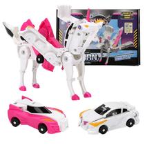 Conjunto de carros de corrida Transforming Car Robot Toy dahom Unicorn
