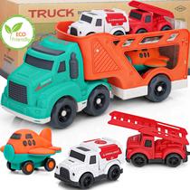 Conjunto de carros de resgate 4 em 1 Toy Fire Truck MOZXEBOK de 2 a 6 anos Conjunto de carros de resgate 4 em 1 Toy Fire Truck MOZXEBOK de 2 a 6 anos