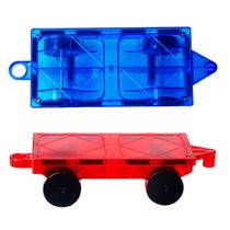 Conjunto de carros Magnetic Tiles MAGBLOCK de 2 peças para crianças
