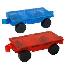 Conjunto de carros Magnetic Tiles MAGBLOCK para crianças de 4 a 8 anos - 2 peças