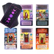 Conjunto de cartas de tarô BWTY com livro-guia e 7 chakras