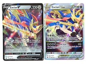 Conjunto de Cartas Pokémon Zacian V e VSTAR - Crown Zenith Ultra Raras