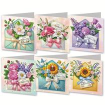 Conjunto de cartões comemorativos Diamond Art Painting DIYDeligths 6 unidades