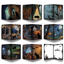 Conjunto de cartões de Halloween SuperShunhu, pacote com 24, Black Cat & Ghost, 4x6 polegadas