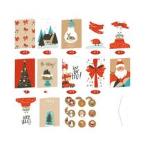 Conjunto De Cartões De Natal Dobráveis 26 Peças Com Envelopes, Cartões De Presente DIY Para Festa De Conjunto De Cartões De Natal Dobráveis 26 Peças Com Envelopes, Cartões De Presente DIY Para Festa De