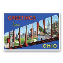 Conjunto de cartões postais Vintage Reprint Greetings from Cleveland, OH x20