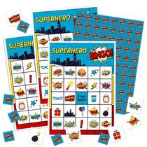 Conjunto de cartões Superhero Bingo YUEXLL para 24 jogadores com cartões de 5x7 polegadas