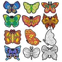 Conjunto de cartolina para colorir Bosctanuc Butterflies Velvet x24 Conjunto de cartolina para colorir Bosctanuc Butterflies Velvet x24