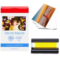 Conjunto de cartucho de tinta e papel fotográfico Canon KP-36IN para Selphy