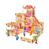 Conjunto De Casa De Bonecas 3D DIY Castelo De Princesa Dos Sonhos Para Meninas, Brinquedo Musical De