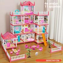Conjunto De Casa De Bonecas 3D DIY Castelo De Princesa Dos Sonhos Para Meninas, Brinquedo Musical De