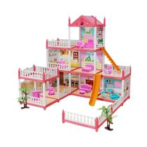 Conjunto De Casa De Bonecas 3D DIY Castelo De Princesa Dos Sonhos Para Meninas, Brinquedo Musical De