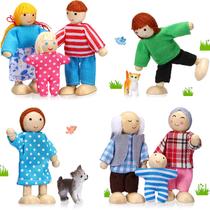 Conjunto de Casa de Bonecas de Madeira Skylety - 10 Figuras Incluídas Conjunto de Casa de Bonecas de Madeira Skylety - 10 Figuras Incluídas