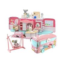 Conjunto De Casa De Bonecas Miniatura Para Meninas Com Animais, Urso Coala, Coelho, Móveis E Conjunto De Casa De Bonecas Miniatura Para Meninas Com Animais, Urso Coala, Coelho, Móveis E