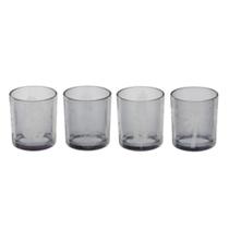 Conjunto de Castiçais 4 Peças de Vidro 7x7x7cm - SD0266 Conjunto de Castiçais 4 Peças de Vidro 7x7x7cm - SD0266