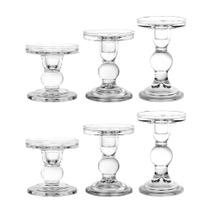 Conjunto de castiçais BTGLLAS Glass 6 peças Crystal Christmas Conjunto de castiçais BTGLLAS Glass 6 peças Crystal Christmas