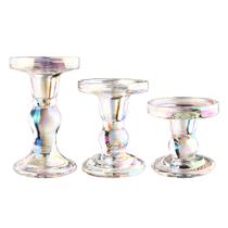 Conjunto de castiçais BTGLLAS Glass Candlestick Crystal Holder Conjunto de castiçais BTGLLAS Glass Candlestick Crystal Holder